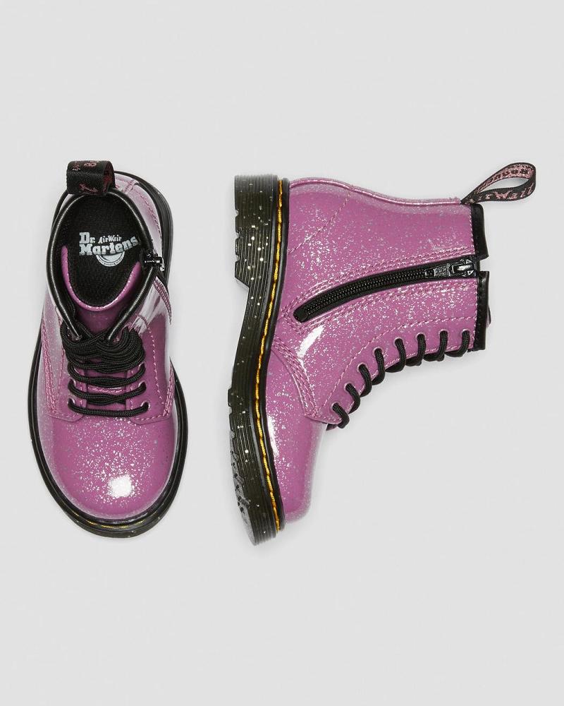 Pink Kids' Dr Martens Toddler 1460 Glitter Lace Up Boots | CA 692VRW